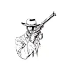 western outlaw gunslinger tattoo design idea