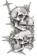 skull , dollar and attack on titan eren tattoo design idea