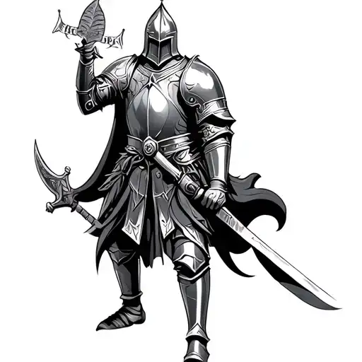 guerrero medieval knight tattoo design idea