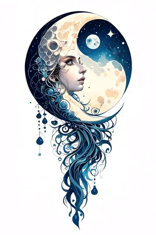 moon tattoo design idea
