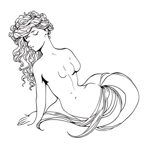 aphrodite with an egdy emo style tattoo design idea