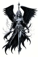 Warrior Angel tattoo design idea