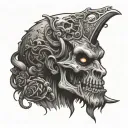 zombi enjoying tattoo design idea