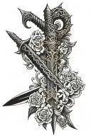 Big sword spine tattoo tattoo design idea