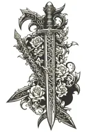 Big sword spine tattoo tattoo design idea