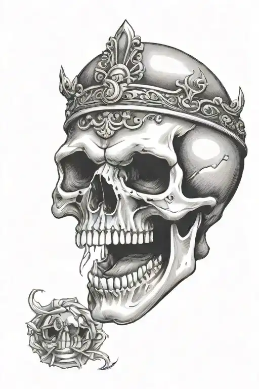 skull with open mouth tattoo design idea