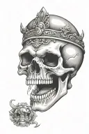skull with open mouth tattoo design idea