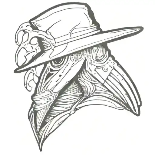 Plague Doctor in the Fog tattoo design idea