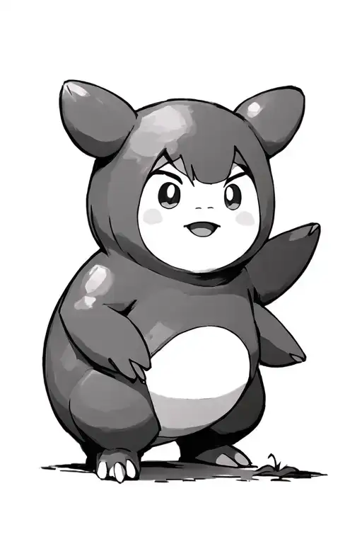 ponyo, appa from avatar, snorlax, kirby tattoo design idea