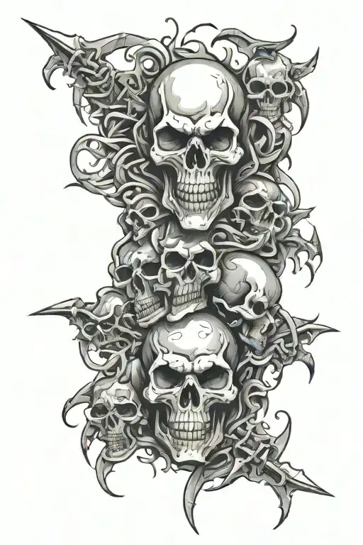 skulls demons gangster sleeve inspired tattoo design idea