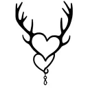 deer antlers making a heart with a fish hook Add I love you baby girl ~dad tattoo design idea