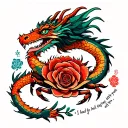chinese zodiac dragon - "i had the time of my life fighting dragons with you", cancer crab, new mexico zia symbol, rose tattoo design idea