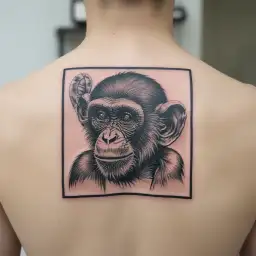 Monkey Head tattoo design idea