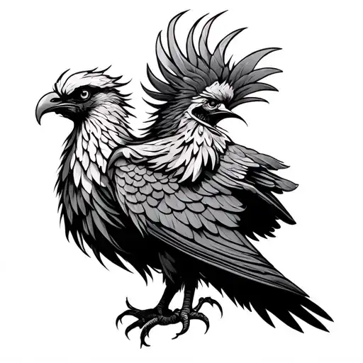 phoenix bird tattoo design idea
