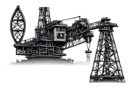 oil rig drilling rig tattoo design idea
