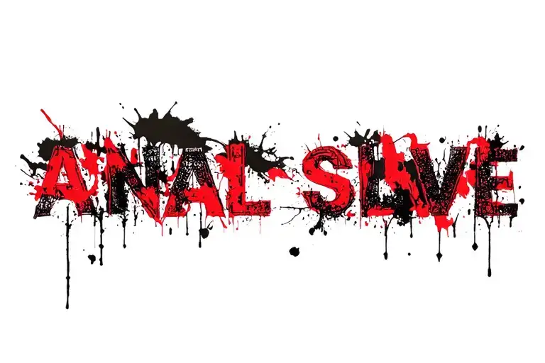 "Anal Slave" "garter" "lace" "danty" "loose" tattoo design idea