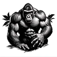 muscular agreesive gorilla tattoo design idea