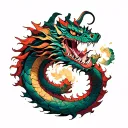 suminagashi with a dragon tattoo design idea