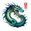 suminagashi with a dragon tattoo design idea