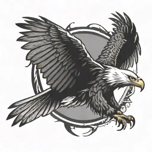 eagle with outspread wings tattoo design idea