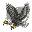 eagle with outspread wings tattoo design idea