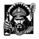 Filipino Mexican Tribal Warior holding Alcohol tattoo design idea
