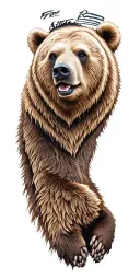 kodiak bear head tattoo design idea