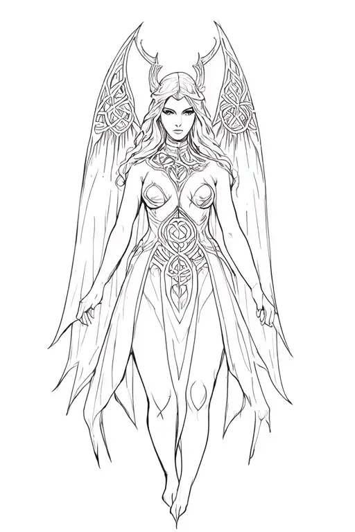 morrigan hekate celtic tattoo design idea