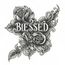 blessed written tattoo design idea