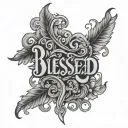 blessed written tattoo design idea