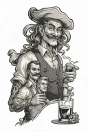 Cook and Bartender tattoo design idea