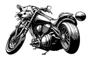 Motorcycle throttle tattoo snarling wolf's head on one end, tapering down to a thin line. tattoo design idea