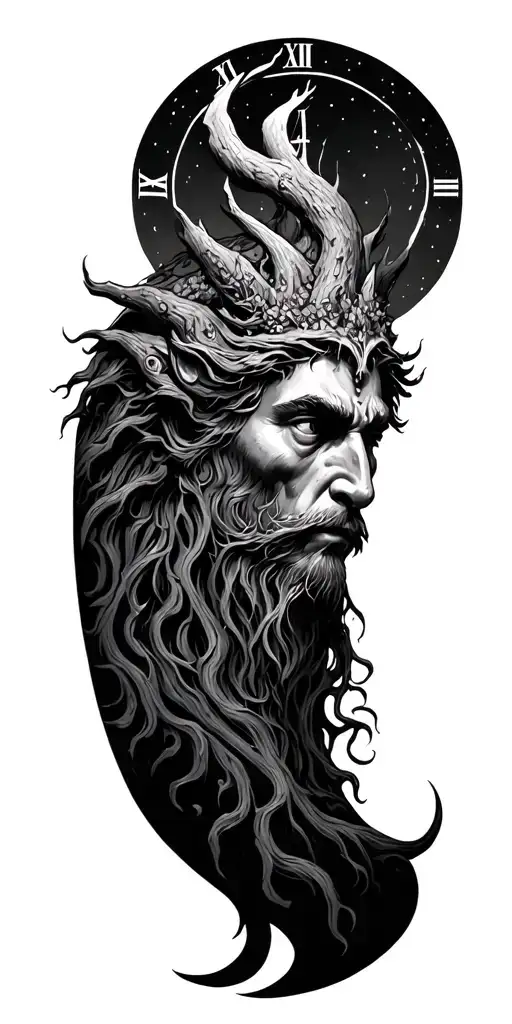 time gods woods tattoo design idea