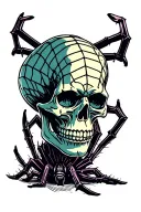 skull spider web tattoo design idea