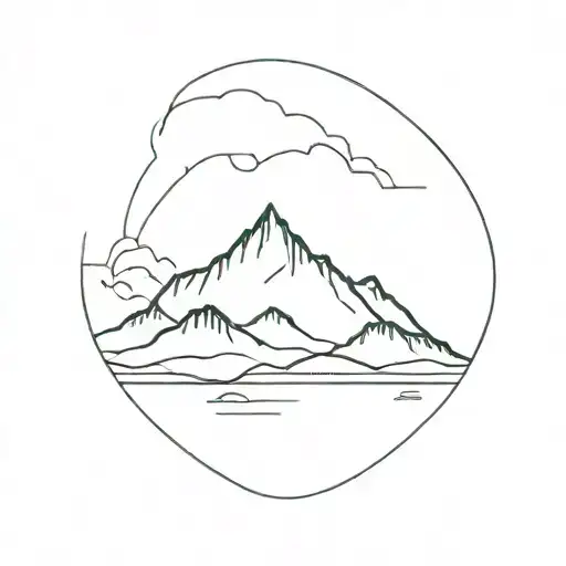 mountain, ocean, travel tattoo tattoo design idea