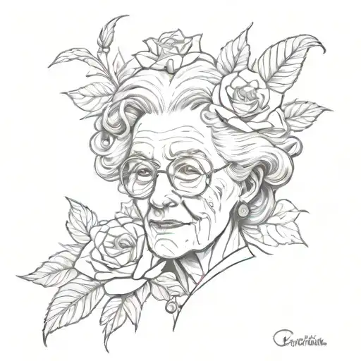 memorial tattoo for grandma with dementia who was a gangster and was funny tattoo design idea