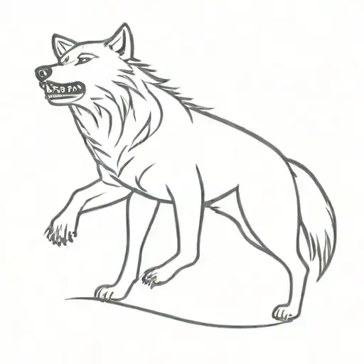 angry wolf tattoo design idea