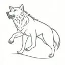 angry wolf tattoo design idea