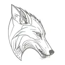 angry wolf tattoo design idea
