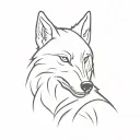 angry wolf tattoo design idea