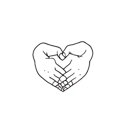 small chubby children's hands folded in the shape of a heart tattoo design idea