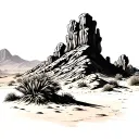 desert landscape tattoo design idea