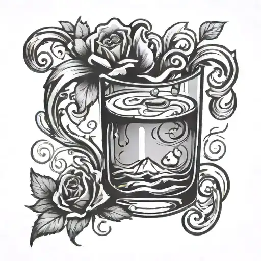 Glass Half Full tattoo design idea