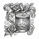 Glass Half Full tattoo design idea