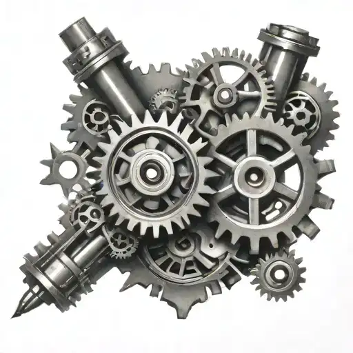gears and precision tools tattoo design idea