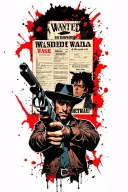 cowboy Bebop holding a gun looking at a wanted poster of cash the stampede  tattoo design idea