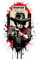 cowboy Bebop holding a gun looking at a wanted poster of cash the stampede  tattoo design idea