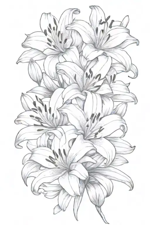 lily flowers tattoo design idea