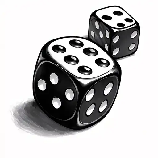 2 Dice rolling tattoo design idea