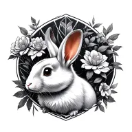 white rabbit from matrix tattoo design idea